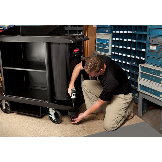 Impact-absorbing and non-marring Housekeeping Cart Bumper Kit from Rubbermaid Commercial is designed to reduce costly wall damage.