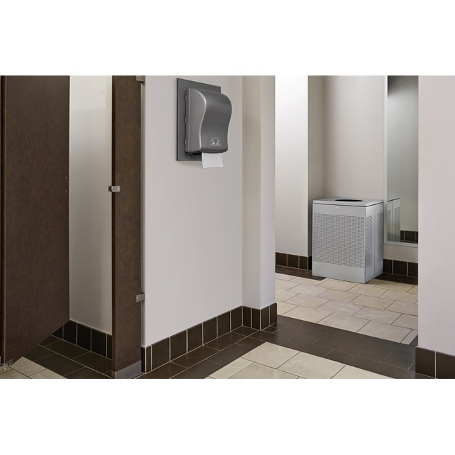 The sleek Silhouettes 10 Gallon FGSC10 Decorative Square Indoor Waste Container has a contemporary perforated pattern designed to seamlessly and beautifully blend with modern facilities and environments. High-quality materials and craftsmanship ensure containers can withstand the rigors of everyday use.