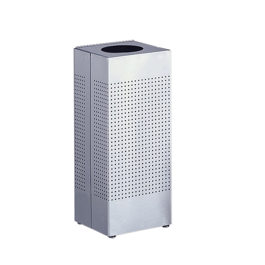 The sleek Silhouettes 6 Gallon FGSC10 Decorative Square Indoor Waste Container has a contemporary perforated pattern designed to seamlessly and beautifully blend with modern facilities and environments. High-quality materials and craftsmanship ensure containers can withstand the rigors of everyday use.