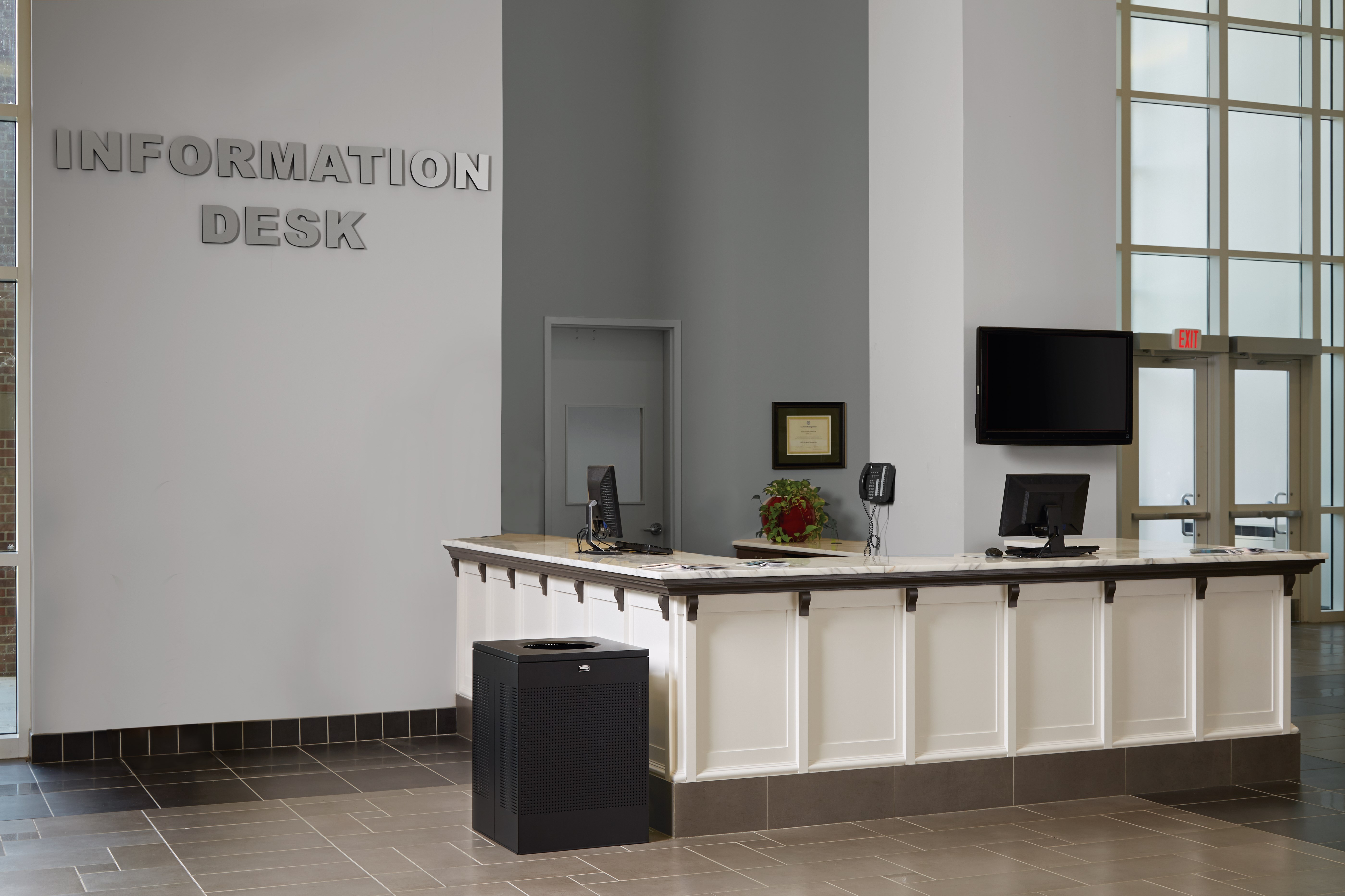 The sleek Silhouettes 20 Gallon FGSC18 Decorative Square Indoor Waste Container has a contemporary perforated pattern designed to seamlessly and beautifully blend with modern facilities and environments. High-quality materials and craftsmanship ensure containers can withstand the rigors of everyday use.