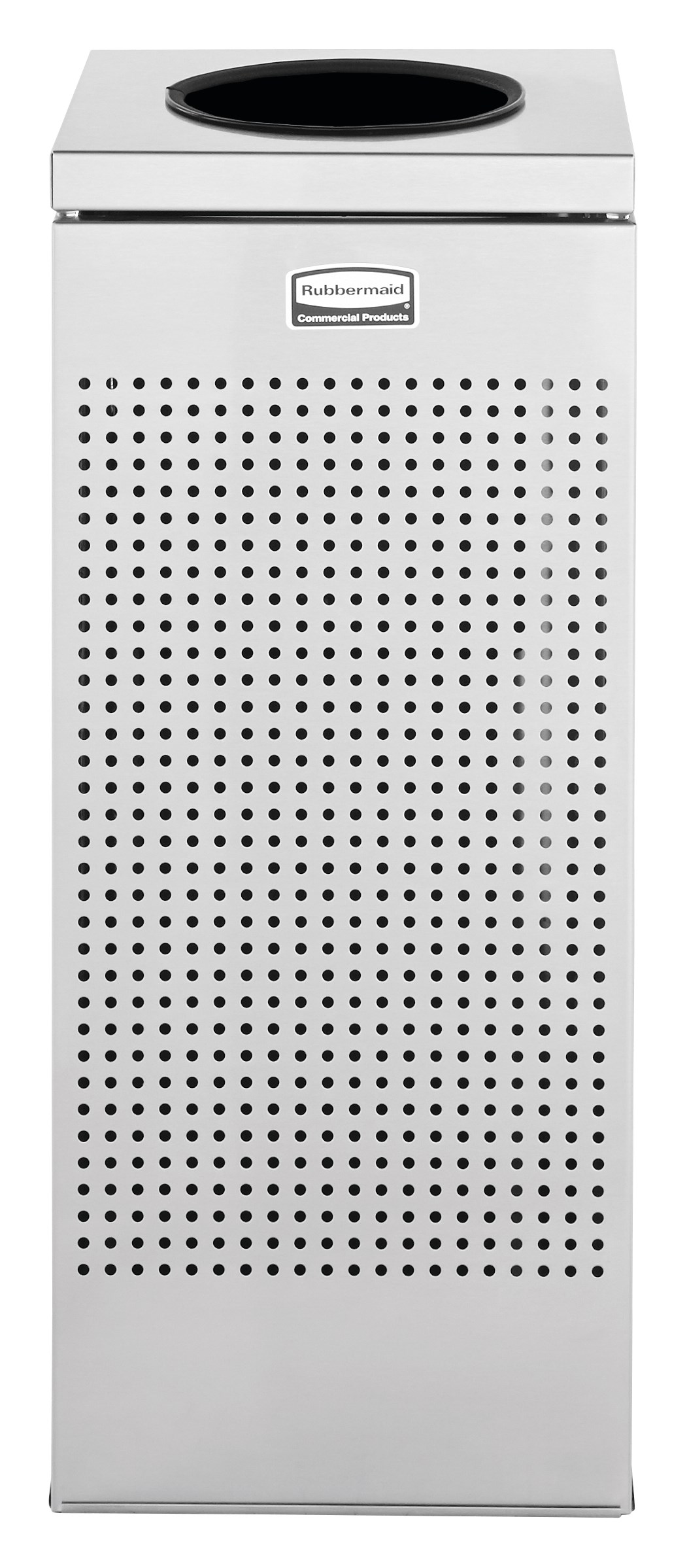 The sleek Silhouettes 10 Gallon FGSC10 Decorative Square Indoor Waste Container has a contemporary perforated pattern designed to seamlessly and beautifully blend with modern facilities and environments. High-quality materials and craftsmanship ensure containers can withstand the rigors of everyday use.