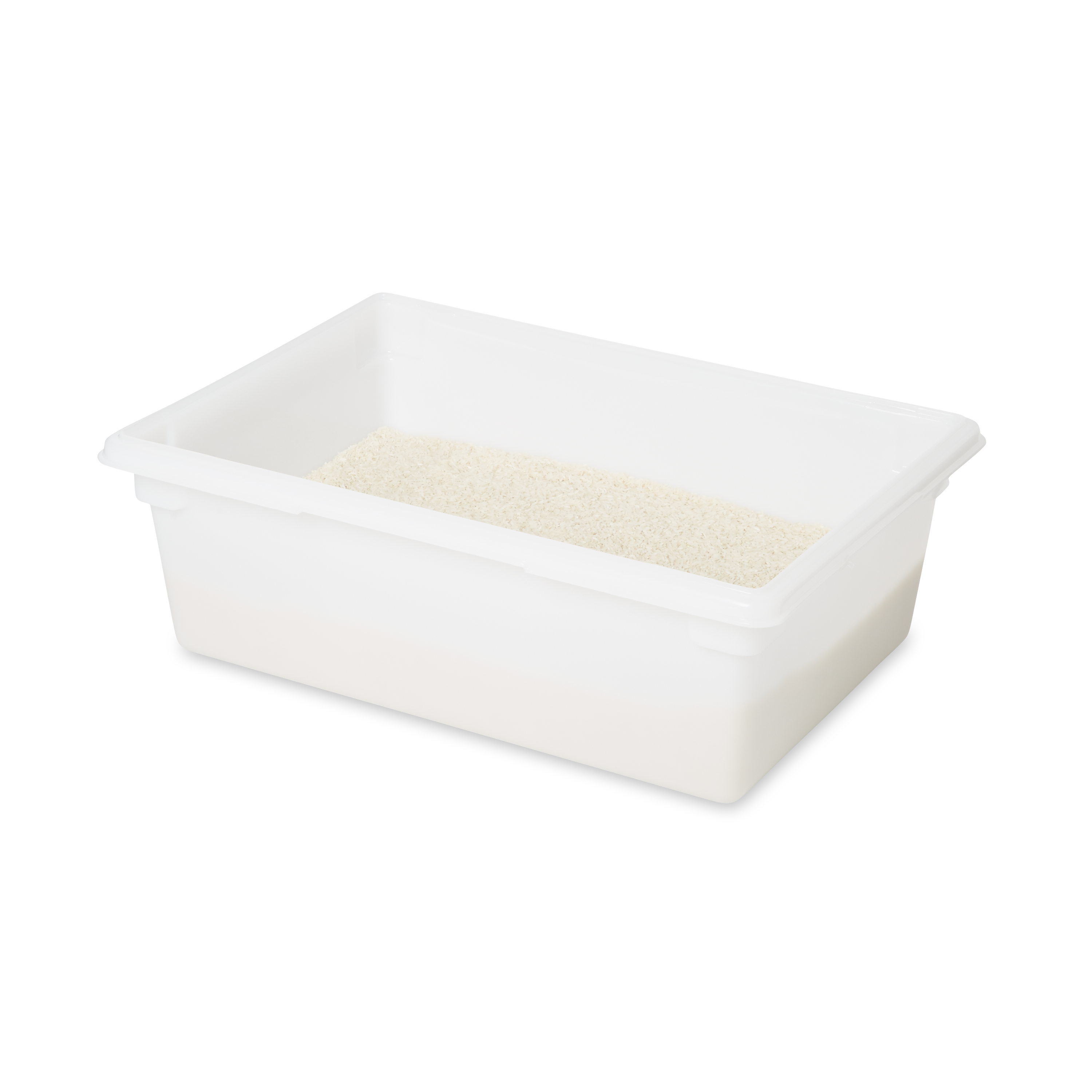 The Rubbermaid Commercial Food Storage Tote/Box is a durable, versatile and sized to fit into existing racks and counters.