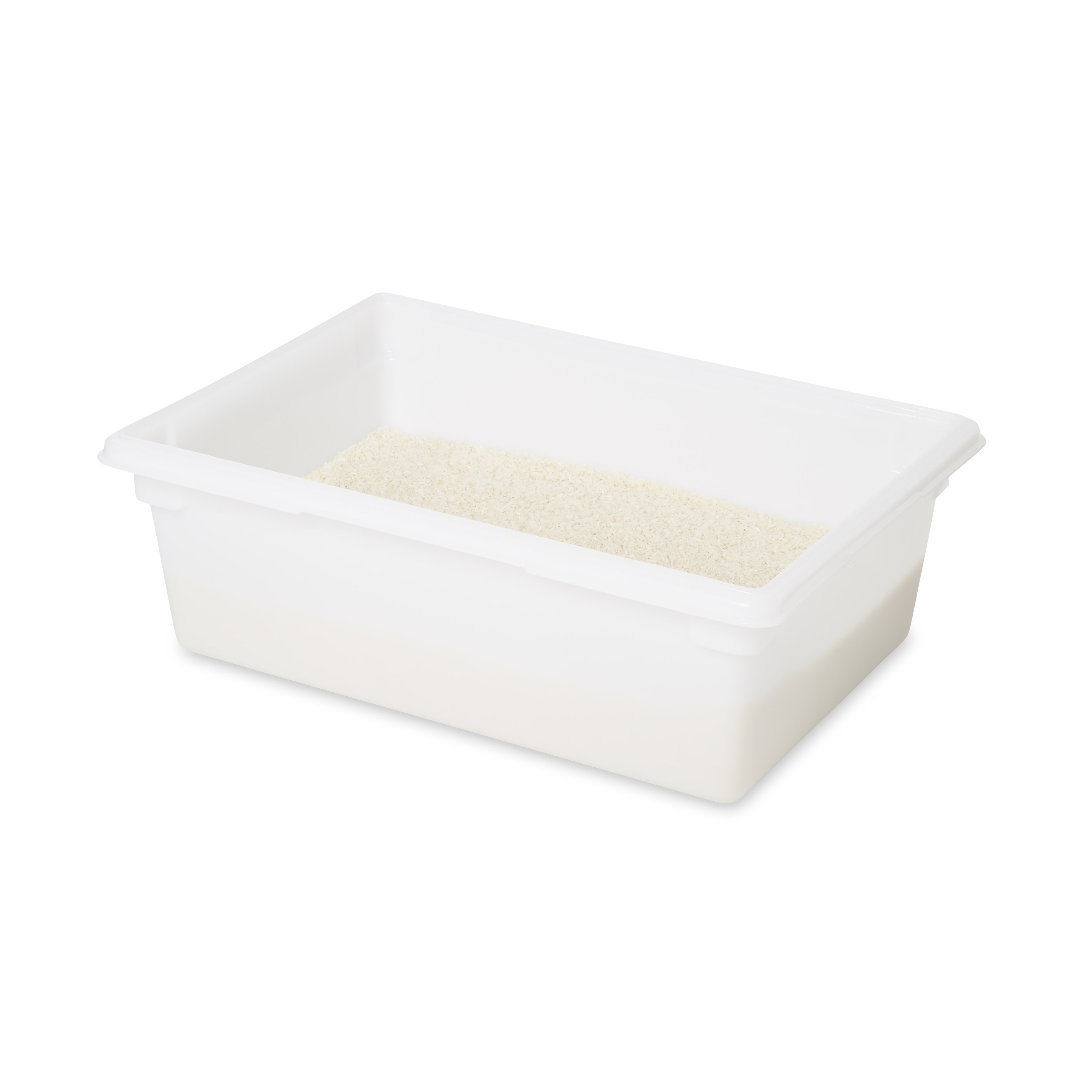 The Rubbermaid Commercial Food Storage Tote/Box is a durable, versatile and sized to fit into existing racks and counters.