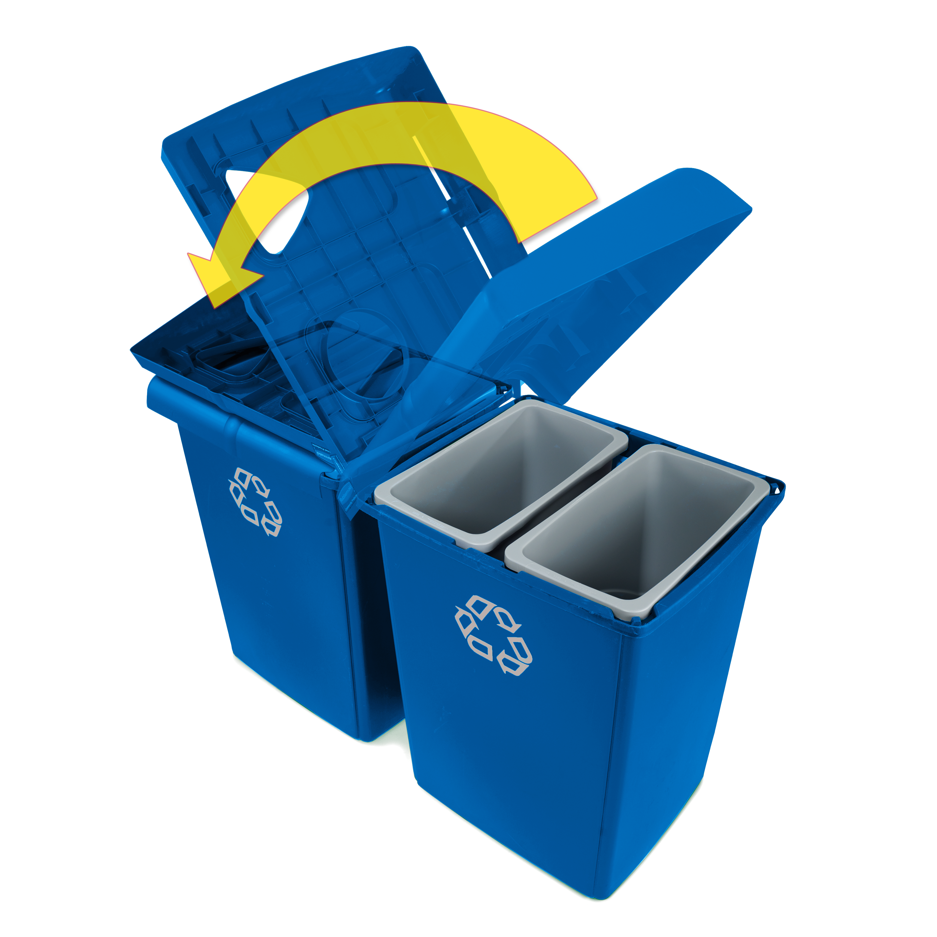 Les poubelles Rubbermaid Glutton® sont idéales pour les zones très fréquentées.