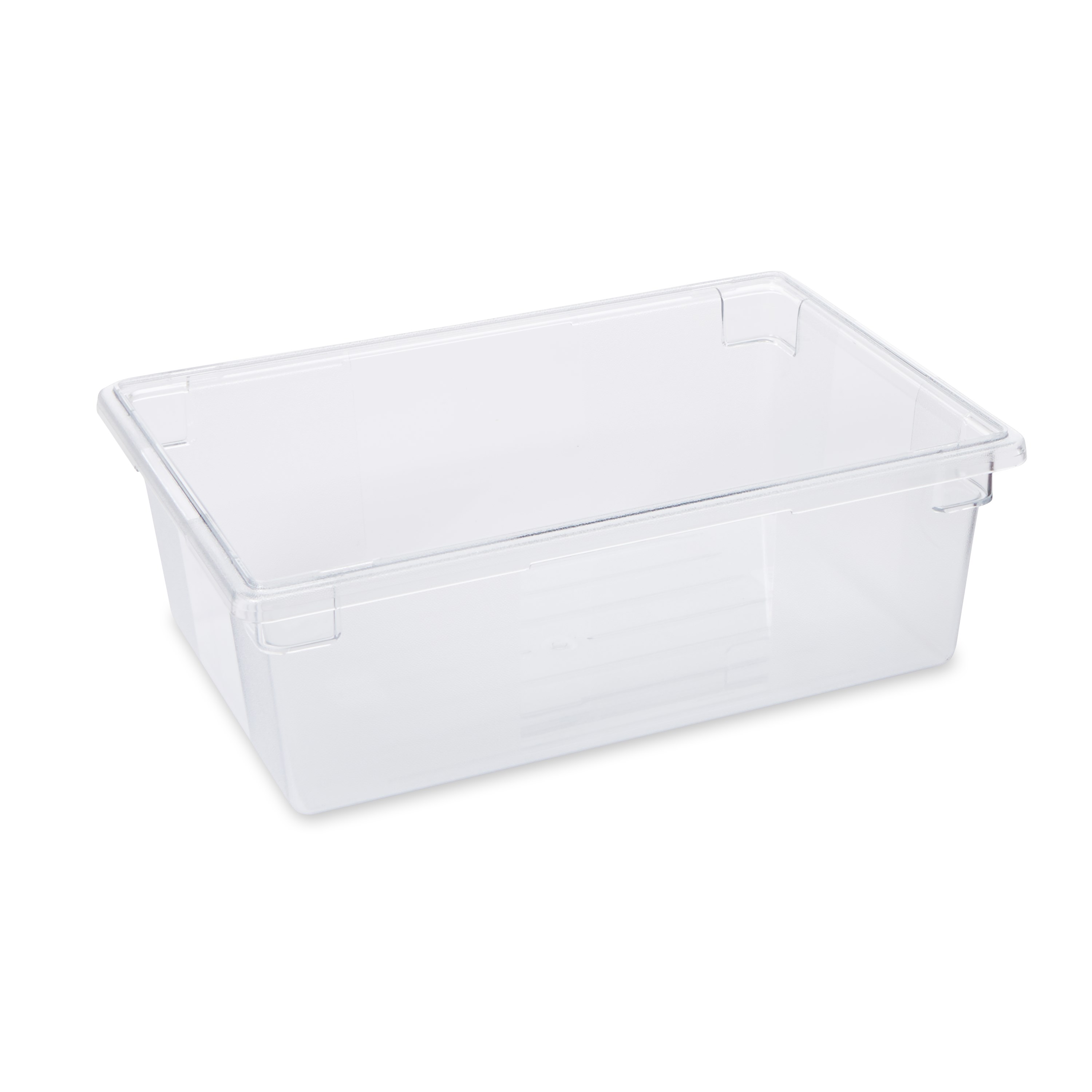 Hộp đựng thực phẩm thương mại Rubbermaid là hộp đựng thực phẩm số lượng lớn trong suốt, chống bẩn. Hộp có nhãn và bảng ngày để dễ dàng nhận dạng.