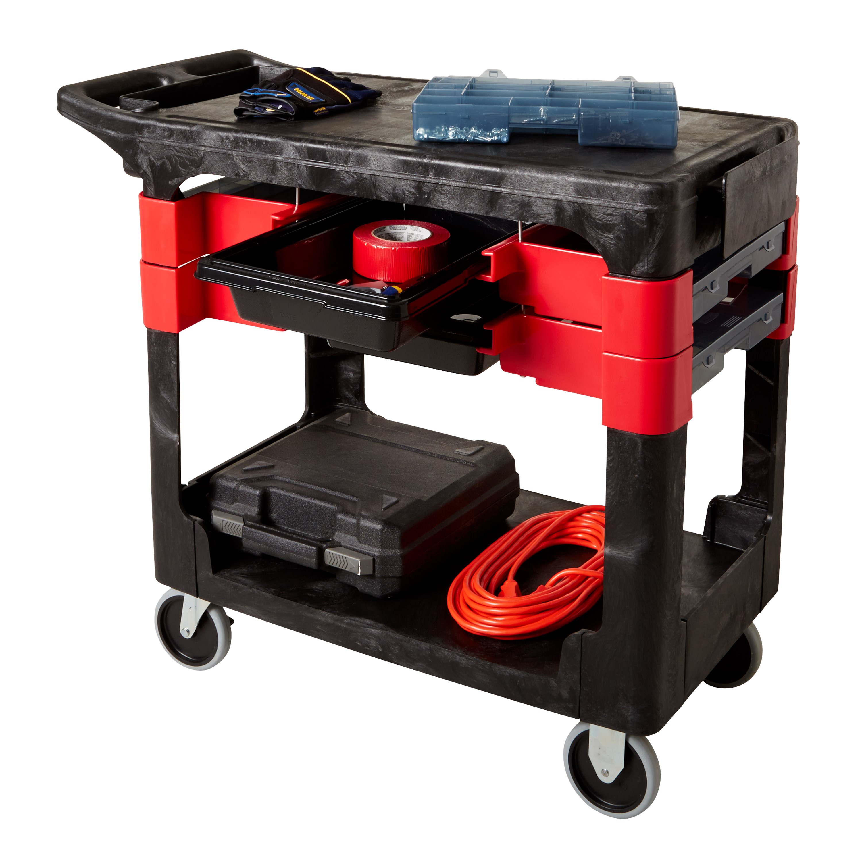 Trades Cart with 5" Casters moves productivity right to the worksite as a complete tool storage and mobile workbench system.