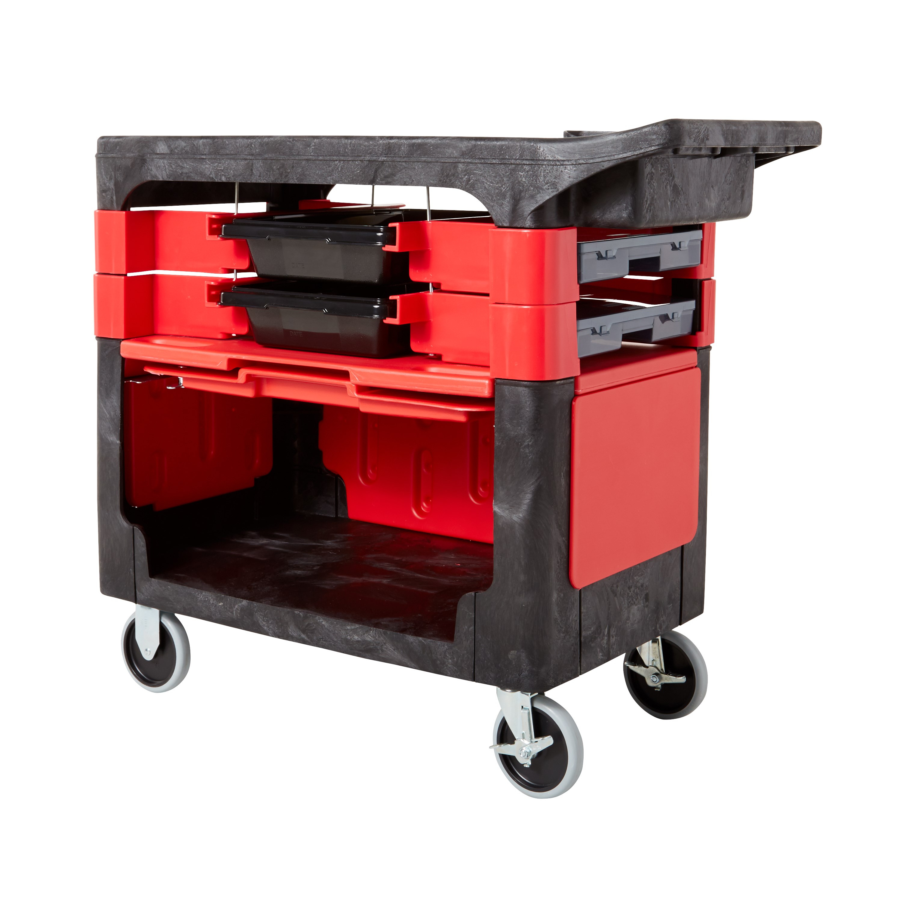 Trades Cart with 5" Casters moves productivity right to the worksite as a complete tool storage and mobile workbench system.