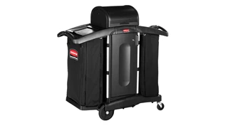 The Executive Compact Housekeeping Cart is a complete system solution for housekeeping. Adjustable storage options easily accommodate specific cleaning supply needs and provide flexibility.