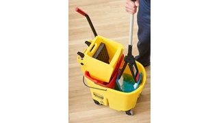 The Adaptable Flat Mop Kit is made for ergonomic microfiber mopping in large spaces using your existing WaveBrake® Mop Bucket.