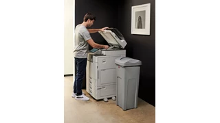 The Untouchable® Square Container is perfect for for holding large irregular objects making it ideal for use in areas near copiers, printers, and in mailrooms.