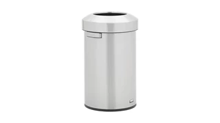 Featuring a classic design and fingerprint-resistant stainless steel, the Refine waste container fits seamlessly into any commercial space for a discreet look that enhances the overall environment.