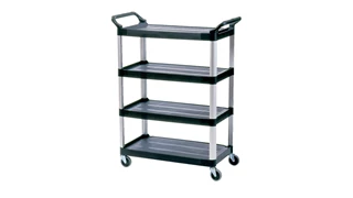 Xtra™ 4-Shelf Cart with Open Sides is a durable storage and transportation cart for front and back-of-house applications.