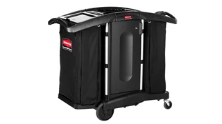 The Rubbermaid Commercial Executive Series Compact Housekeeping Cart is an ergonomic and lightweight housekeeping solution.