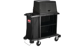 The Executive Compact Housekeeping Cart is a complete system solution for housekeeping. Adjustable storage options easily accommodate specific cleaning supply needs and provide flexibility. This sleek cart is designed to elevate your facility image by allowing staff to blend into the environment with discreet colours, reduced noise, and concealed supplies.
Features and Benefits: